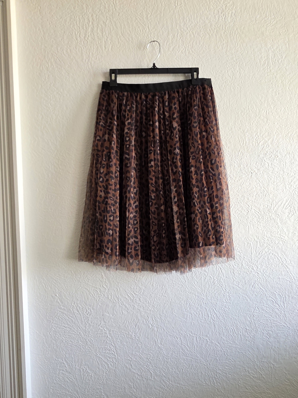 Mobwife Whimsigoth Leopard Print Tulle Skirt - Brown & Black